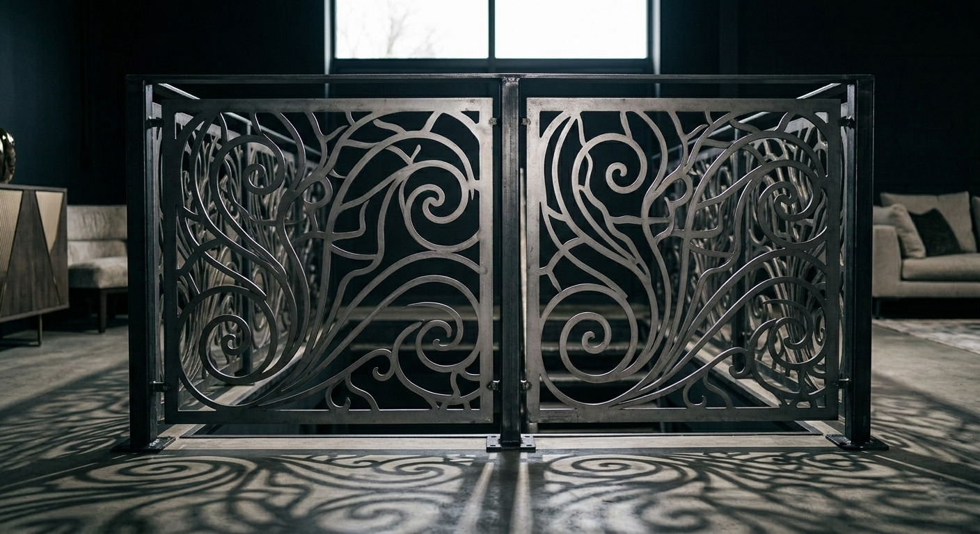 Bespoke Metal Work Juliet Balcony Installation Cambridgeshire featuring laser cut patterns